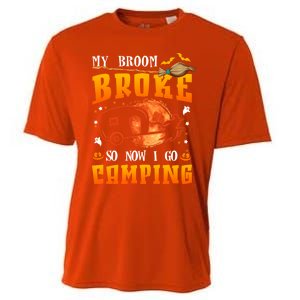 My Broom Broke So Now I Go Camping Halloween Witch Gift Cooling Performance Crew T-Shirt