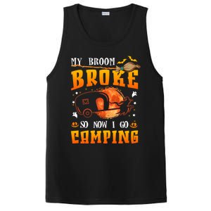 My Broom Broke So Now I Go Camping Halloween Witch Gift PosiCharge Competitor Tank