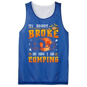 My Broom Broke So Now I Go Camping Halloween Witch Gift Mesh Reversible Basketball Jersey Tank