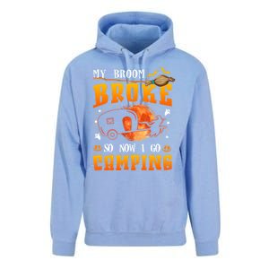 My Broom Broke So Now I Go Camping Halloween Witch Gift Unisex Surf Hoodie