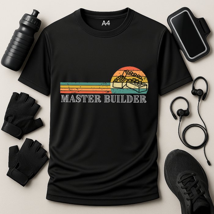 Master Builder Block Building Birthday Cooling Performance Crew T-Shirt