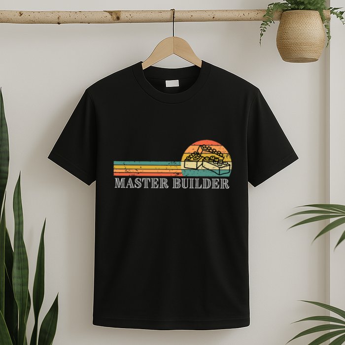 Master Builder Block Building Birthday T-Shirt