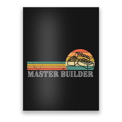 Master Builder Block Building Birthday Poster