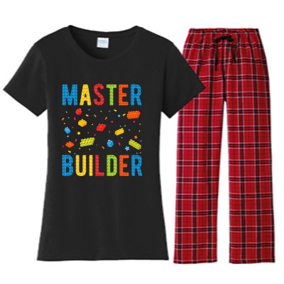 Master Builder Building Blocks Brick Builder Women's Flannel Pajama Set