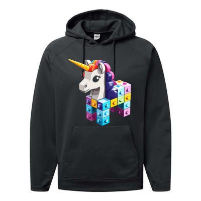 Master Builder Bricks Blocks Play Toy.s Unicorn Performance Fleece Hoodie