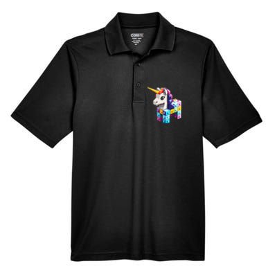 Master Builder Bricks Blocks Play Toy.s Unicorn Men's Origin Performance Pique Polo