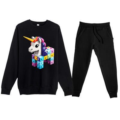 Master Builder Bricks Blocks Play Toy.s Unicorn Premium Crewneck Sweatsuit Set