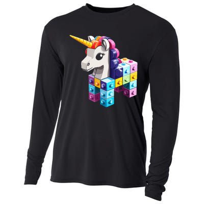 Master Builder Bricks Blocks Play Toy.s Unicorn Cooling Performance Long Sleeve Crew