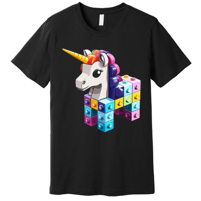 Master Builder Bricks Blocks Play Toy.s Unicorn Premium T-Shirt