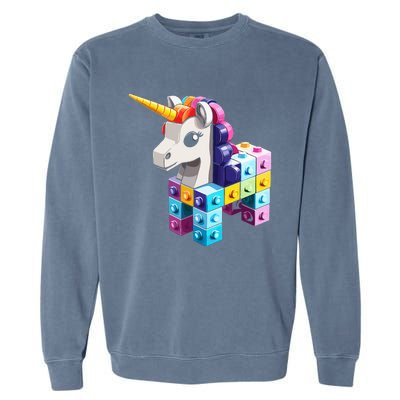 Master Builder Bricks Blocks Play Toy.s Unicorn Garment-Dyed Sweatshirt