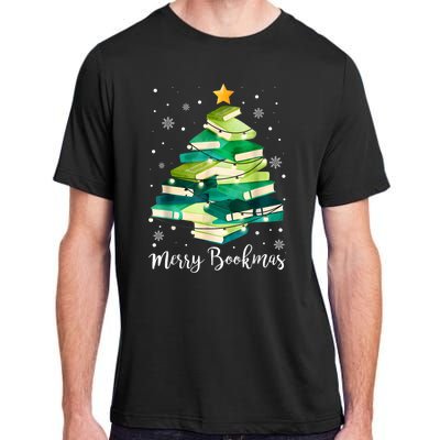 Merry Bookmas Books Pine Tree Funny Reading Lover Christmas Adult ChromaSoft Performance T-Shirt