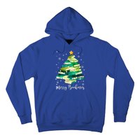 Merry Bookmas Books Pine Tree Funny Reading Lover Christmas Hoodie