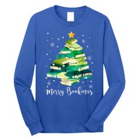 Merry Bookmas Books Pine Tree Funny Reading Lover Christmas Long Sleeve Shirt