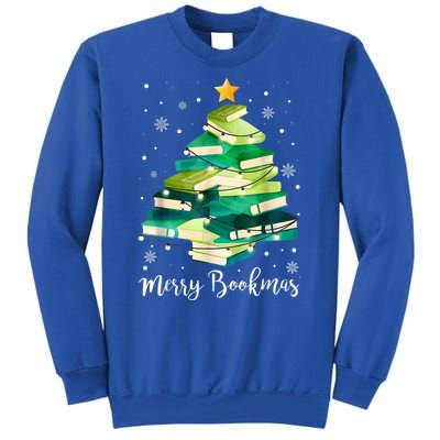 Merry Bookmas Books Pine Tree Funny Reading Lover Christmas Sweatshirt