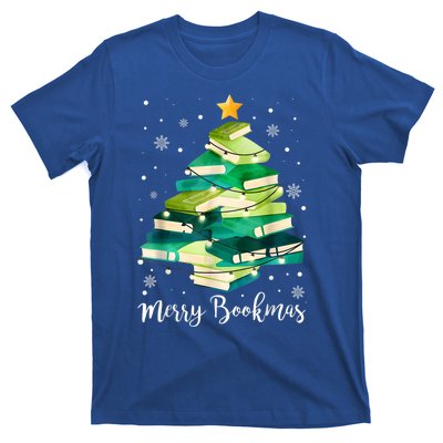 Merry Bookmas Books Pine Tree Funny Reading Lover Christmas T-Shirt