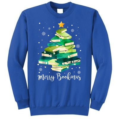 Merry Bookmas Books Pine Tree Funny Reading Lover Christmas Tall Sweatshirt