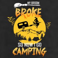 My Broom Broke So Now I Go Camping 7 Panel Mesh Trucker Snapback Hat