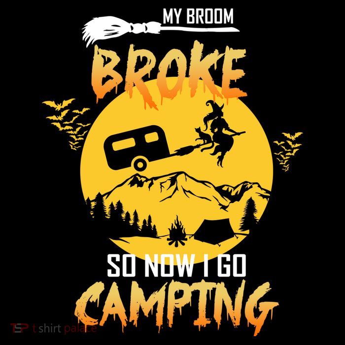 My Broom Broke So Now I Go Camping Flexfit Unipanel Trucker Cap