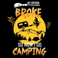 My Broom Broke So Now I Go Camping 16 in Basic Backpack