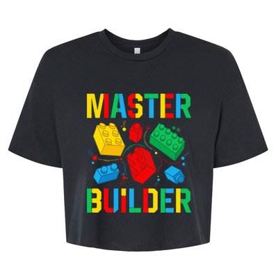 Master Builder Building Blocks Brick Toy Master Builder Bella+Canvas Jersey Crop Tee