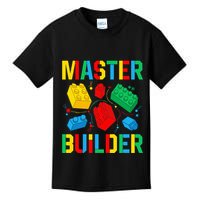 Master Builder Building Blocks Brick Toy Master Builder Kids T-Shirt