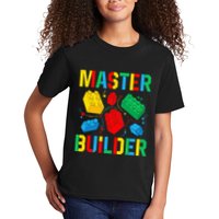 Master Builder Building Blocks Brick Toy Master Builder Kids T-Shirt