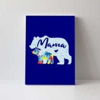 Mama Bear Cute Autism Awareness Mom With Puzzle Piece Cub Gift Canvas