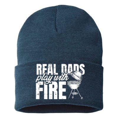 Men BBQ Chef Dad Fathers Day Grill Grilling Master Papa Grandpa Sustainable Knit Beanie