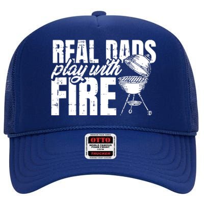 Men BBQ Chef Dad Fathers Day Grill Grilling Master Papa Grandpa High Crown Mesh Back Trucker Hat