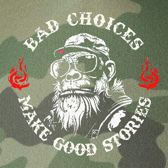 Monkey Bad Choices Make Good Stories Legacy Tie Dye Trucker Hat