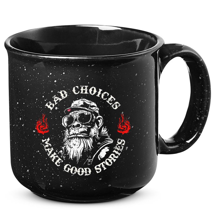 Monkey Bad Choices Make Good Stories 15oz Campfire Ceramic Mug