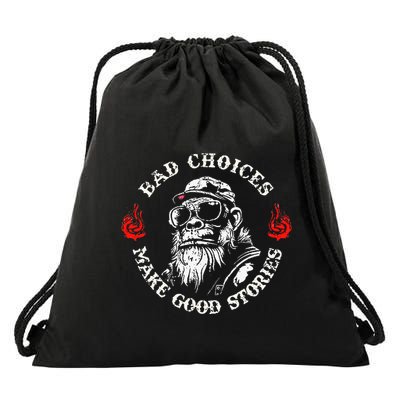 Monkey Bad Choices Make Good Stories Drawstring Bag