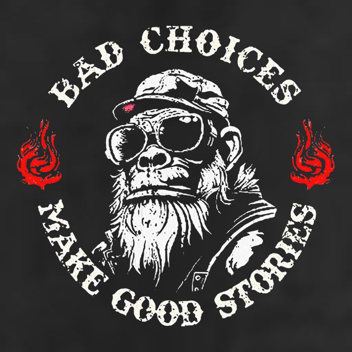 Monkey Bad Choices Make Good Stories Crop Fleece Hoodie
