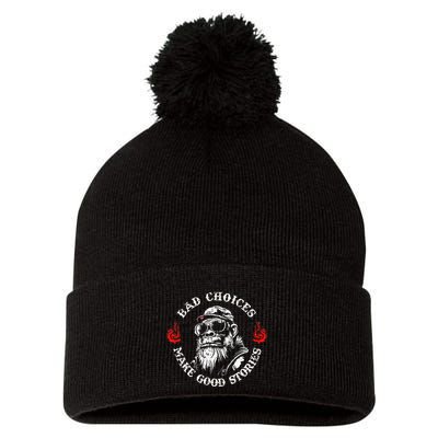 Monkey Bad Choices Make Good Stories Pom Pom 12in Knit Beanie