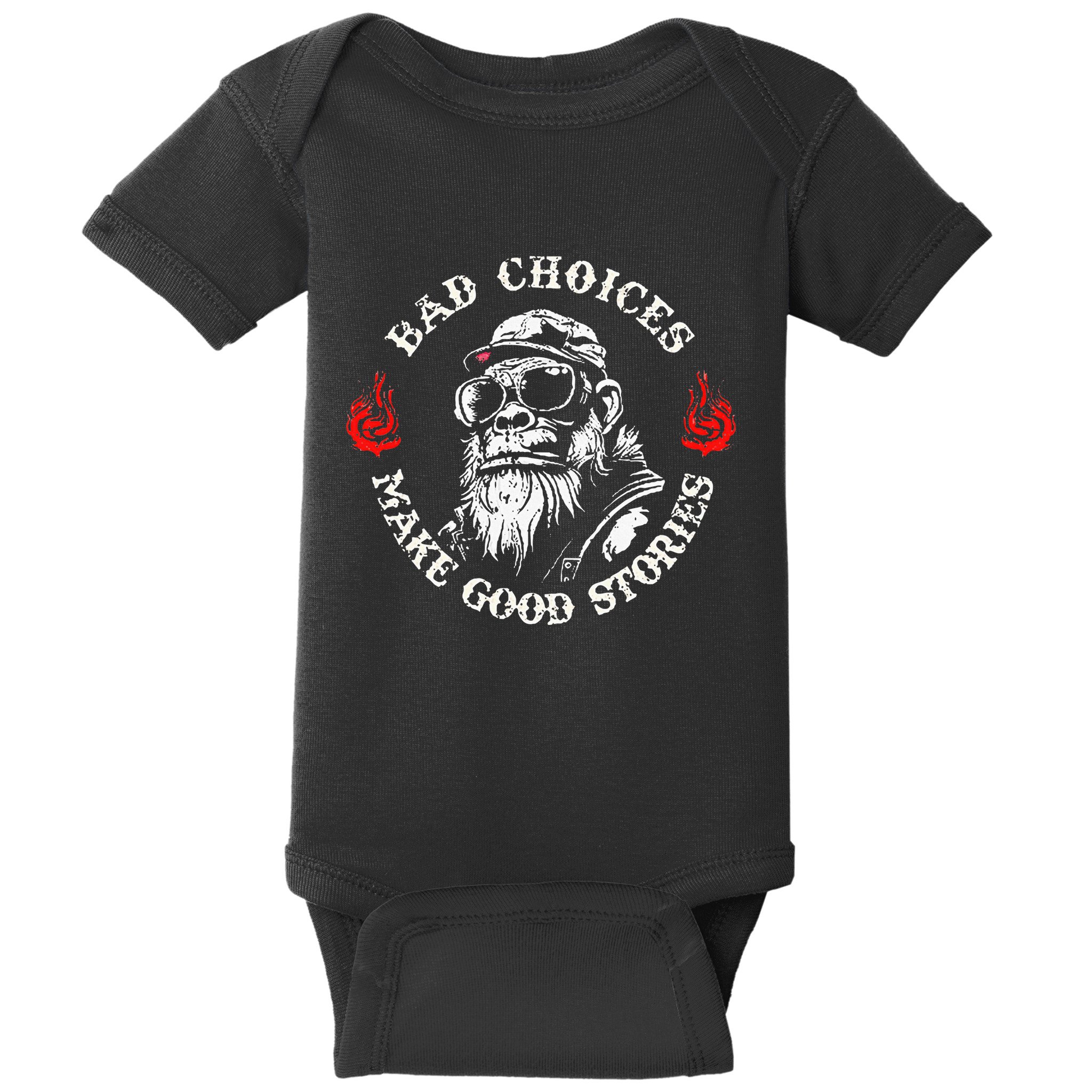 Monkey Bad Choices Make Good Stories Baby Bodysuit