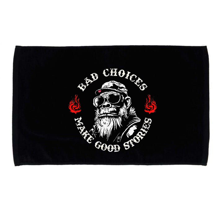 Monkey Bad Choices Make Good Stories Microfiber Hand Towel