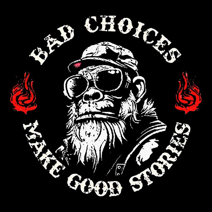 Monkey Bad Choices Make Good Stories Cropped Pullover Crew