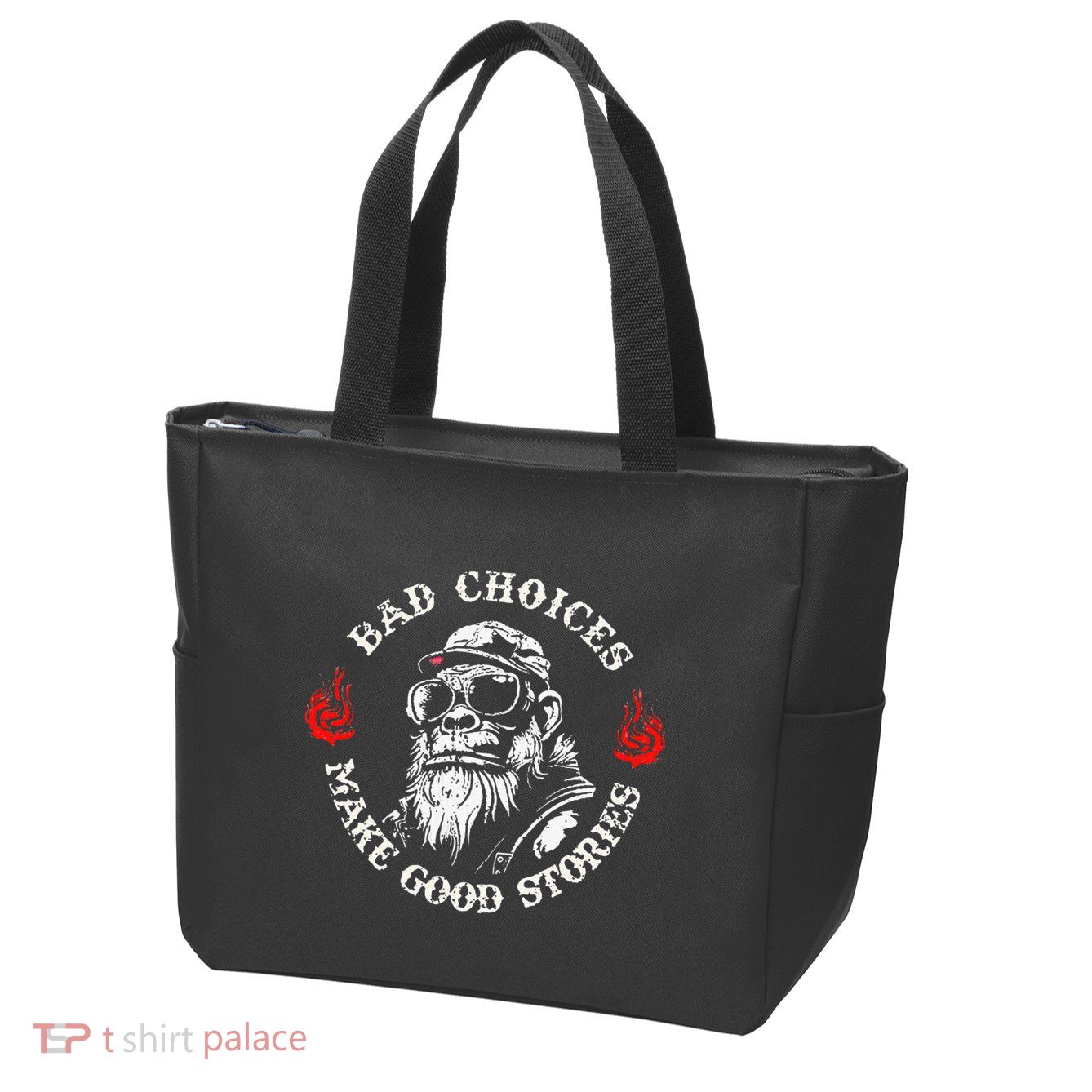 Monkey Bad Choices Make Good Stories Zip Tote Bag