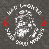 Monkey Bad Choices Make Good Stories Cotton Canvas Backpack