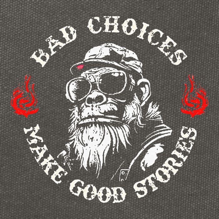 Monkey Bad Choices Make Good Stories Cotton Canvas Backpack