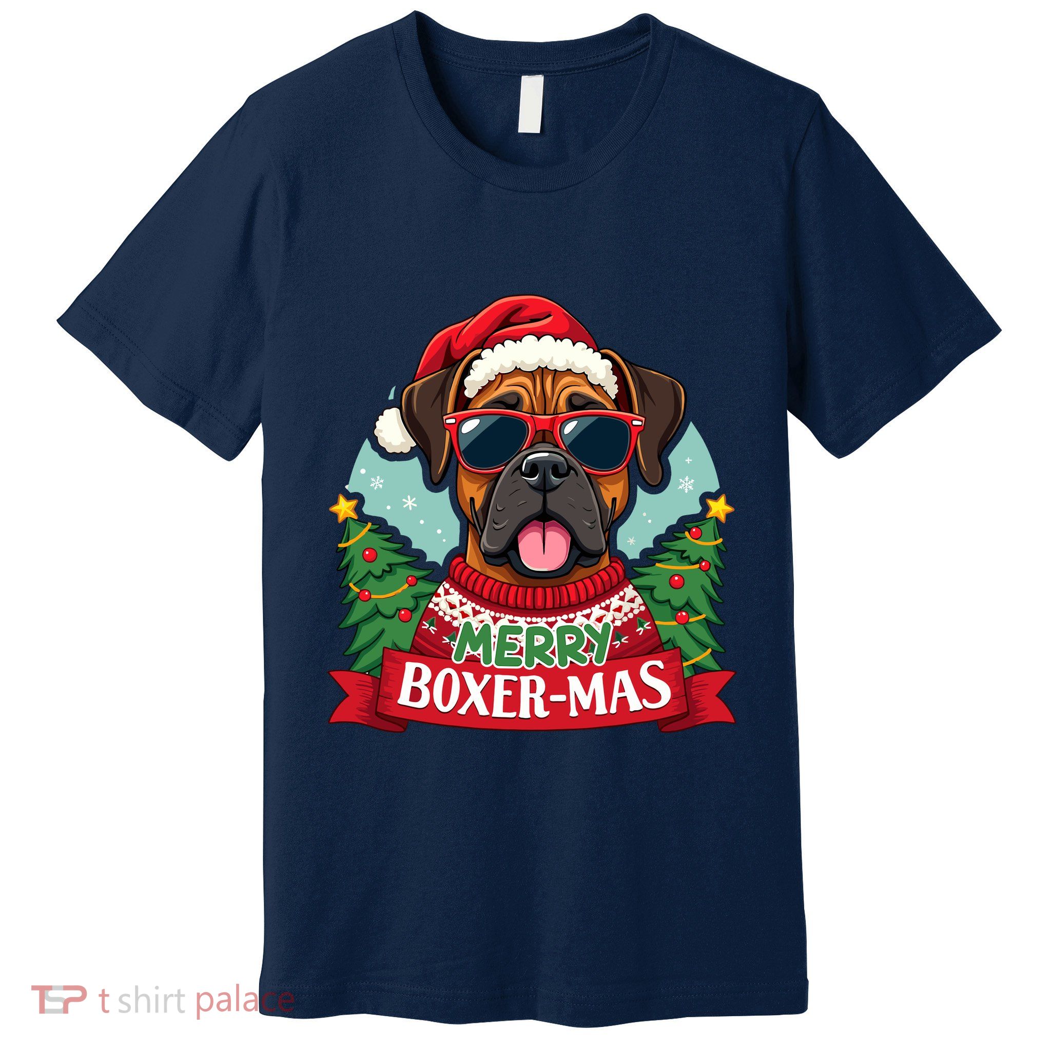 Merry Boxermas Cute Boxer Dog Christmas Premium T-Shirt
