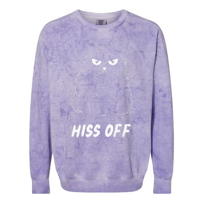 Meow Black Cat Hiss Off Funny Colorblast Crewneck Sweatshirt