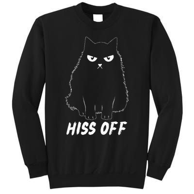 Meow Black Cat Hiss Off Funny Sweatshirt