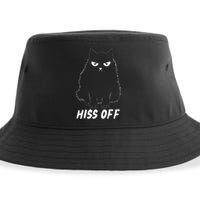 Meow Black Cat Hiss Off Funny Sustainable Bucket Hat