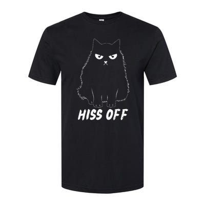 Meow Black Cat Hiss Off Funny Softstyle® CVC T-Shirt