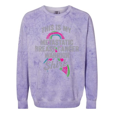 Metastatic Breast Cancer Awareness Warrior Colorblast Crewneck Sweatshirt