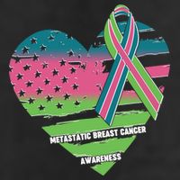 Metastatic Breast Cancer Awareness USA American Flag Ribbon Heart Beanie