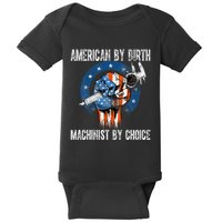 Machinist By Choice American Usa Flag Cnc Machine Operator Baby Bodysuit