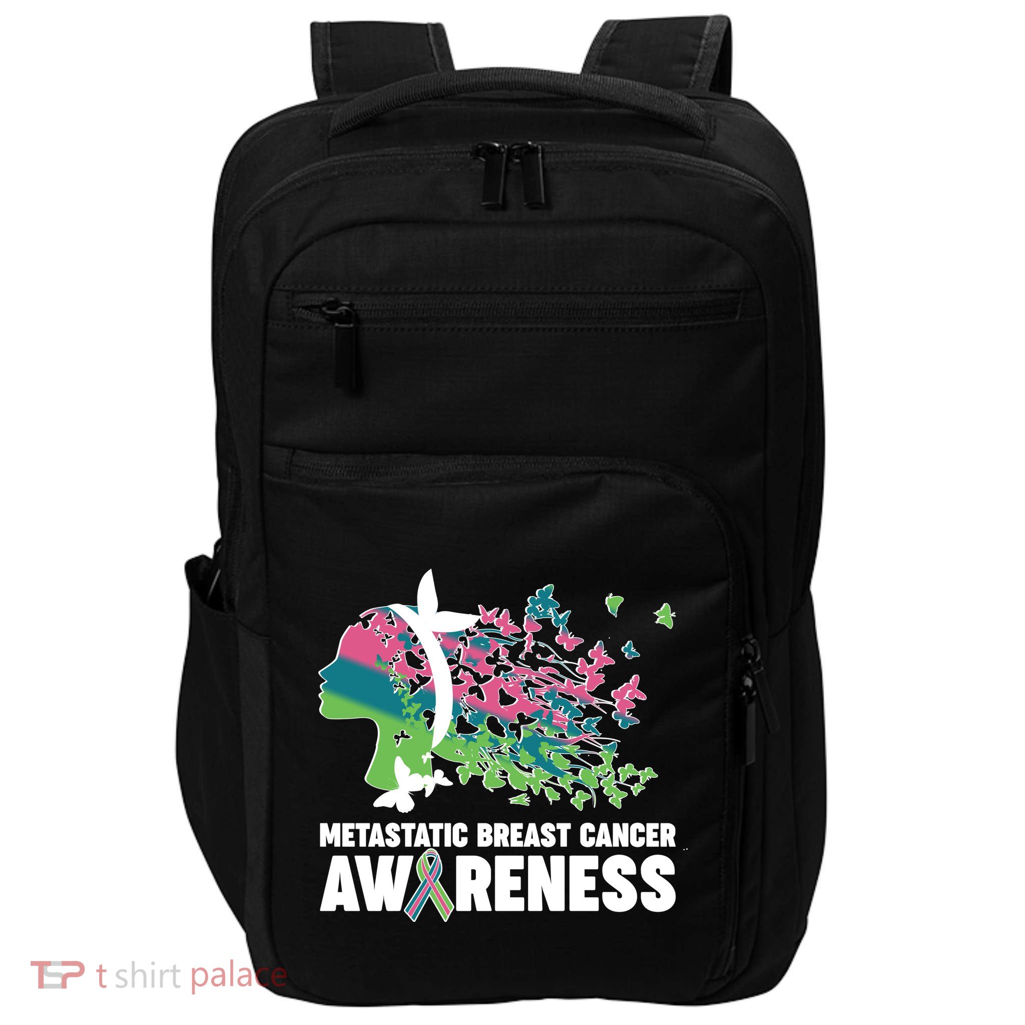 Metastatic Breast Cancer Awareness Butterflies Impact Tech Backpack