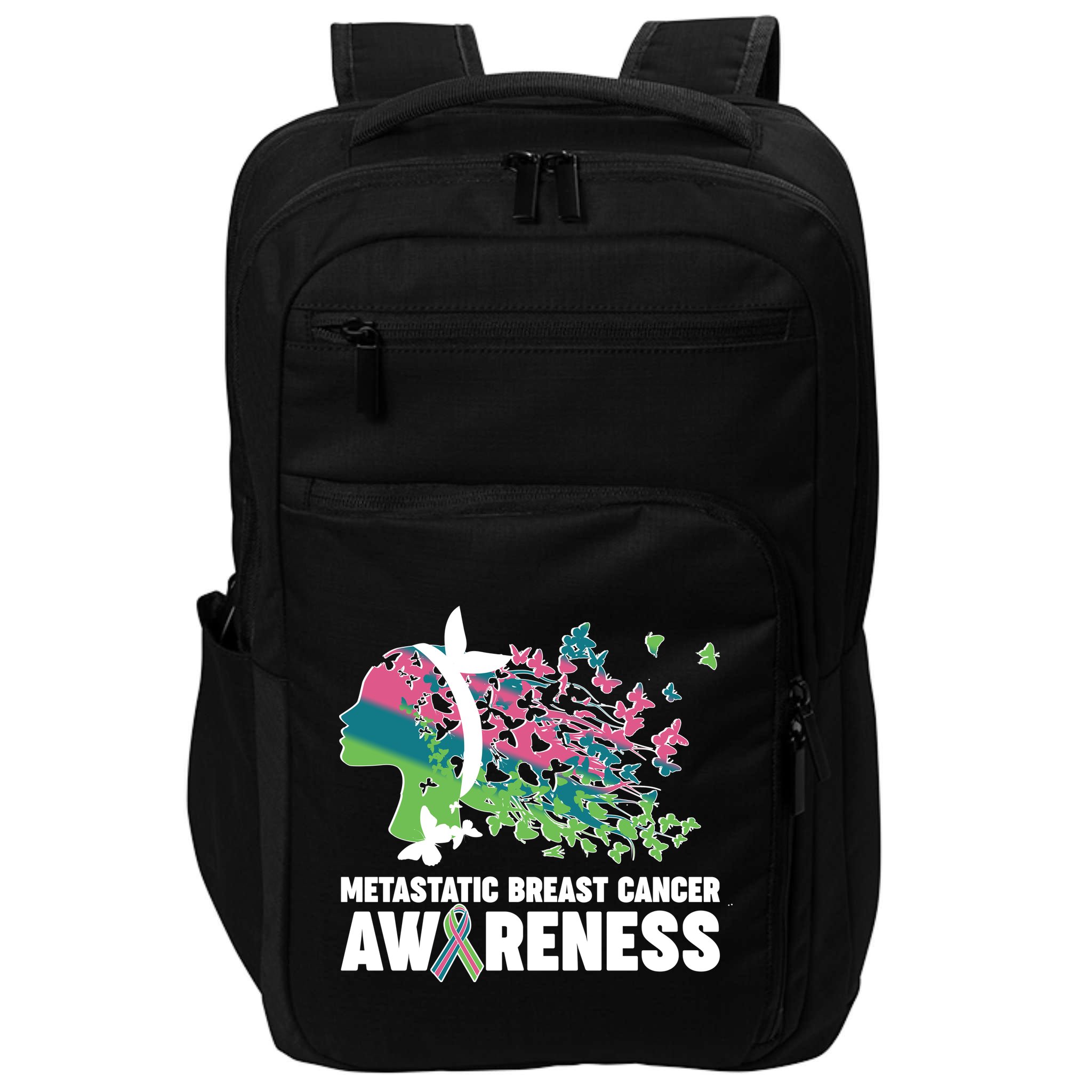 Metastatic Breast Cancer Awareness Butterflies Impact Tech Backpack